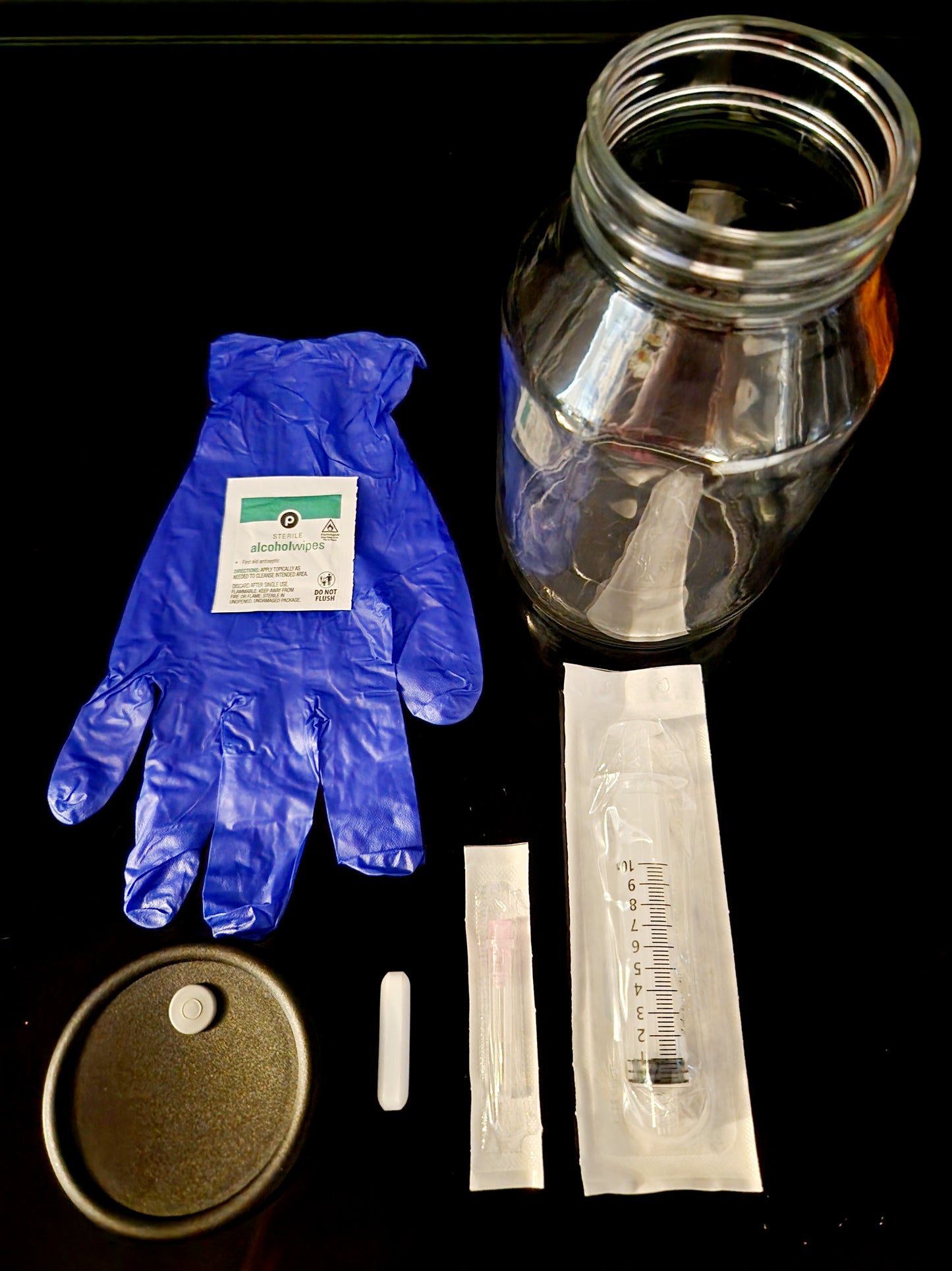 Set of 6 Sealed LC Jar/Lid Kit (500 ml) - Injection Port
