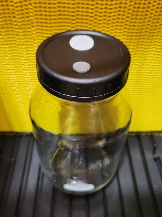 Vented LC Jar/Lid Kit (1000 ml) - Injection Port and 0.3-micron Filter